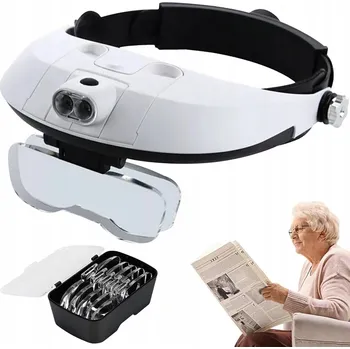 Lupa Zvětšovací brýle 3.5x, brýlová lupa s LED osvětlením