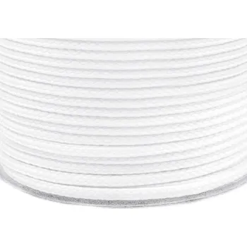 Oděvní šňůra PES Ø2 mm, střední, 0002 bílá