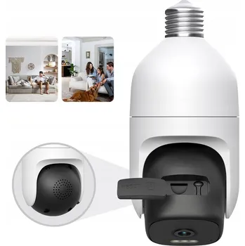 IP kamera OTOČNÁ KAMERA 360 IP WIFI FULL HD ZOOM ZÁVIT E27 LED ŽÁROVKA NOČNÍ REŽIM