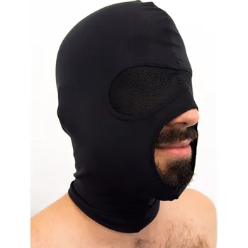 Erotická maska Mister B Lycra Visor Hood, spandexová černá kukla