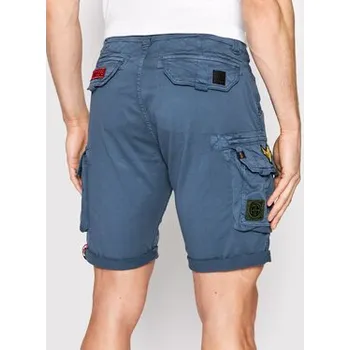 Pánské kraťasy Alpha Industries Šortky z materiálu Crew 186209 Modrá Regular Fit 38