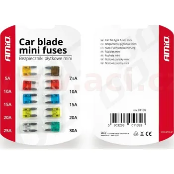 Autoelektrika sada plochých pojistek MINI (sada 10 ks)