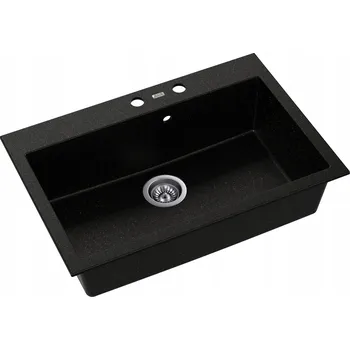 Granitový dřez Jednokomorový granitový dřez Moderno Buddy 60, černý