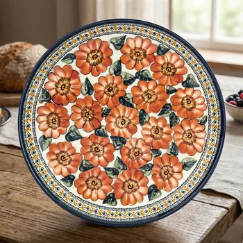 Talíř BOLESŁAWIEC GU-1378 DEC. 124 ART. 33 cm - keramický servírovací talíř