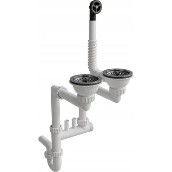 Sifon Dvoukomorový sifon s manuálním ovládáním a chromovaným sítkem
