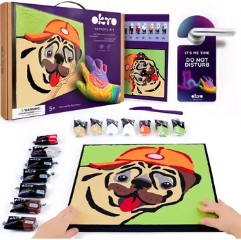 Okto malování hmotou podle čísel – buldoček 29 × 29 cm