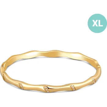 Náramek Pozlacený pevný ocelový náramek JVD SSSB0083XI8GOXL