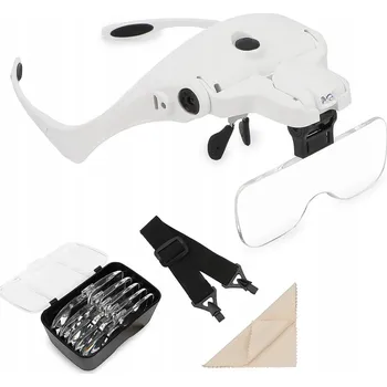 Zvětšovací brýle na hlavu s LED diodami a Pouzdro pro rukodělné aktivity a opravy