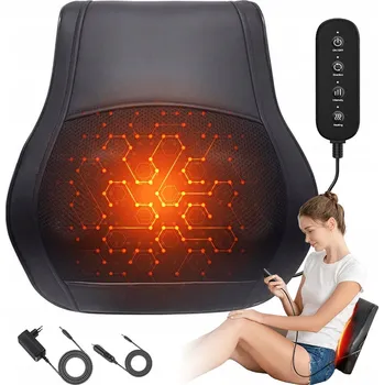 Masážní přístroj Masážní Přístroj shiatsu na krk, záda, nohy s vyhříváním, 4 hlavice, 3 úrovně intenzity