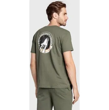 Pánské tričko Alpha Industries T-Shirt Space Shuttle 176507 Zelená Regular Fit M