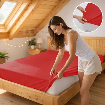 Prostěradlo Prostěradlo jersey červená 26 - 180 x 200 cm dvoulůžko