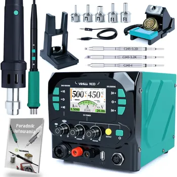 Páječka PÁJECÍ STANICE YIHUA 983D 3v1 1300W HORKOVZDUŠNÁ PÁJEČKA + DC NAPÁJECÍ ZDROJ + SLEEP FUNKCE