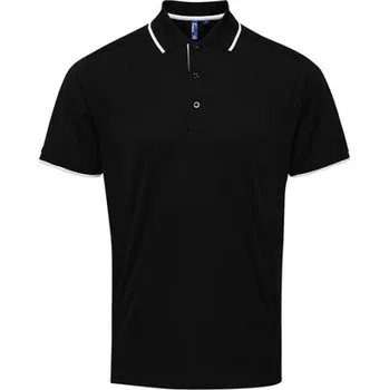 Premier Workwear Pánské funkční polo triko PR618 Black-White 4XL