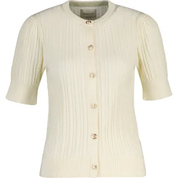 Dámský svetr KARDIGÁN GANT COTTON CABLE SS CARDIGAN CREAM