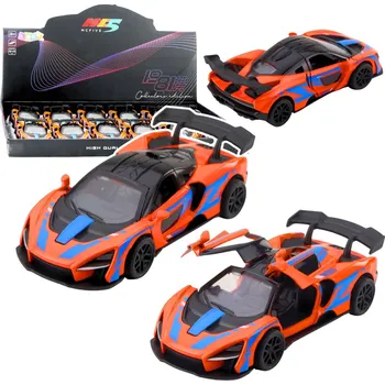 LEAN Toys Sportovní auto – kovové, otevírací dveře, oranžové, 1:32
