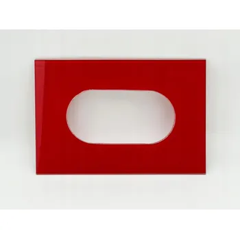 vypínač Červený skleněný kryt pro dvojitou zásuvku nebo vypínač - 15 × 22 cm