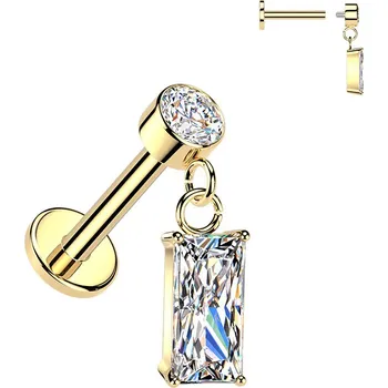 Piercing Šperky4U Zlacený piercing do ucha - labreta - LB1148-GD