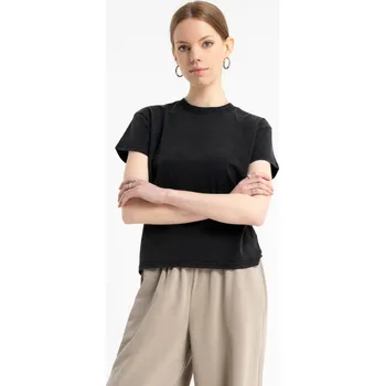 Reporter Young | Dívčí tmavě šedé tričko REGULAR s efektem seprání technikou ACID WASH - Barva TMAVĚ ŠEDÁ, Velikost 152 253-0440G-13-160-1