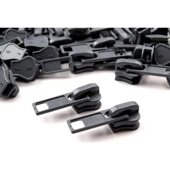 Zip Jezdec ke kostěným zipům No 5, střední, 09/319 šedá ocelová