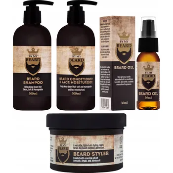Péče o vousy By My Beard Sada na vousy - šampon, kondicionér, olej + stylingový hřeben