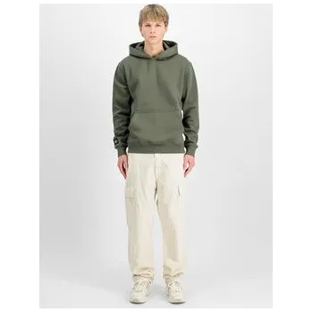 Pánská mikina Alpha Industries Mikina Label Backprint Hoodie Zelená Regular Fit 1XL