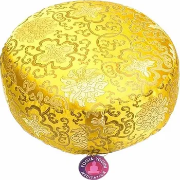 Polštář Meditační polštář zlatá barva Lotos cca 33 x 17 cm