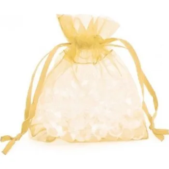 Dárková taška Dárkový sáček organza 7,5 x 10 cm - zlatá - 9601