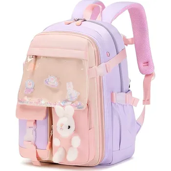 Outdoorové zavazadlo eCa PL163FIO Univerzální školní batoh RABBIT s kapsami a reflexními prvky, 35 l, fialová