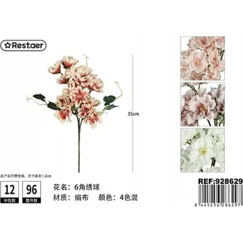 umělá květina Rest.aer - Jednotlivá šestihranná hortenzie 35 CM