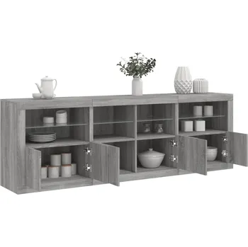 Příborník a kredenc zahrada-XL Příborník s LED osvětlením šedý sonoma 202 x 37 x 67 cm 3209014