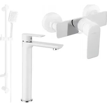 Vodovodní baterie Mexen Alfa DF62 sprchová sada, bílá/chrom - 745714DF62-02 Bateriové soupravy