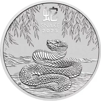 Perth Mint Stříbrná investiční mince Rok Hada 2 Oz | Lunar III | 2025 | 62,2 g