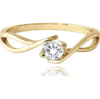 Prsten MINET Zlatý zásnubní prsten s bílým zirkonem Au 585/1000 vel. 54 - 1,80g