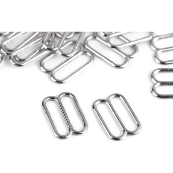 Posunovač na prádlo / motýlka šíře 12 mm kovový, střední, 1 nikl