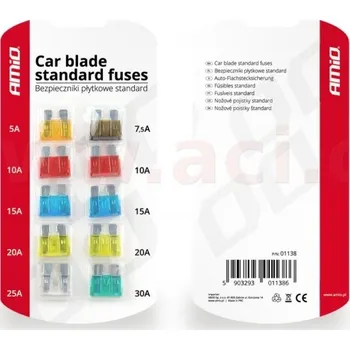 Autoelektrika sada plochých pojistek (sada 10 ks)