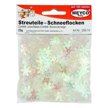 Konfeta Meyco konfety Sněhové vločky třpytivé 20g