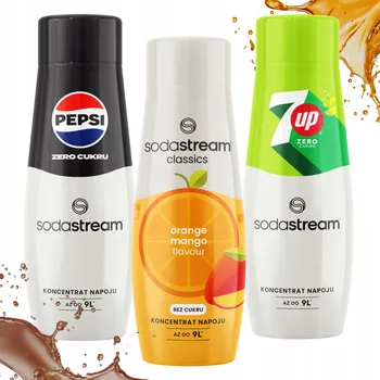 Sirup pro výrobník sody Sada sirupů SodaStream Pepsi Max 7Up free Orange Mango 3x 440 ml