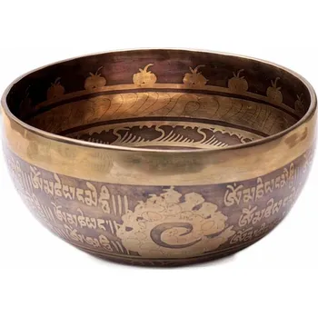 Tibetská bronzová zpívající mísa gravírovaná 14 cm 14 cm