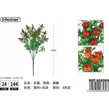 umělá květina Rest.aer - Svazek 5 větví umělého ovoce, 32 cm