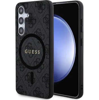 Náhradní kryt pro mobilní telefon Guess PU Leather 4G Colored Ring MagSafe zadní kryt pro Samsung Galaxy S24 Black