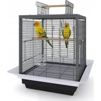 Malá klec pro ptáky, klec pro andulky s podnosem a držadlem pro papoušky