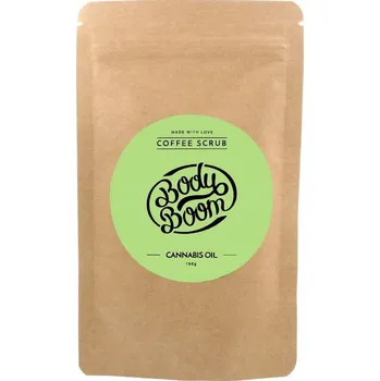 Tělový peeling Body Boom Kávový peeling Coffee Scrub s konopným olejem Cannabis Oil 100g