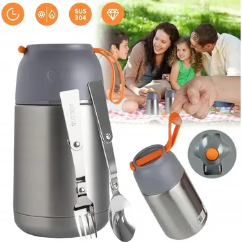 Termoska TERMOSKA NA JÍDLO TERMOSKA Z NEREZOVÉ OCELI O OBJEMU 650 ML + LŽIČKA