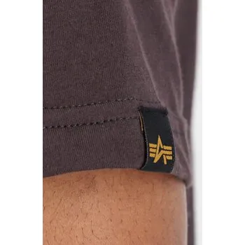 Pánské tričko Alpha Industries T-Shirt AI.100501-696-L Hnědá Regular Fit XXL