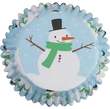 Formička PME košíčky na muffiny s alobalovým vnitřkem Sněhuláci (30 ks) ø 5 cm