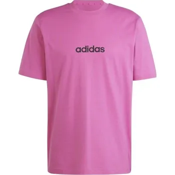 Pánská móda Pánské triko adidas ESSENTIALS LINEAR SINGLE JERSEY M Růžová, Černá