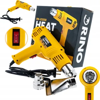 Horkovzdušná pistole HORKOVZDUŠNÁ PISTOLE VÝKONNÁ 2000 W RINO REGULACE 2 RYCHLOSTNÍCH STUPŇŮ TRYSKA