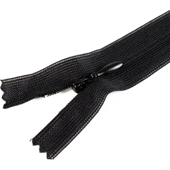 Spirálový zip skrytý černý - 60 cm