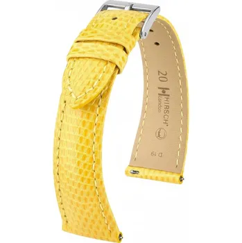 Řemínek na hodinky Kožený řemínek Hirsch London 04266172-2, žlutý, ještěrčí kůže, Quick Release