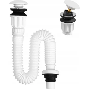 Sifon UMYVADLOVÝ SIFON S ZÁTKOU, BÍLÝ, UNIVERZÁLNÍ, NASTAVITELNÝ OLEK-WH, 30-100 CM